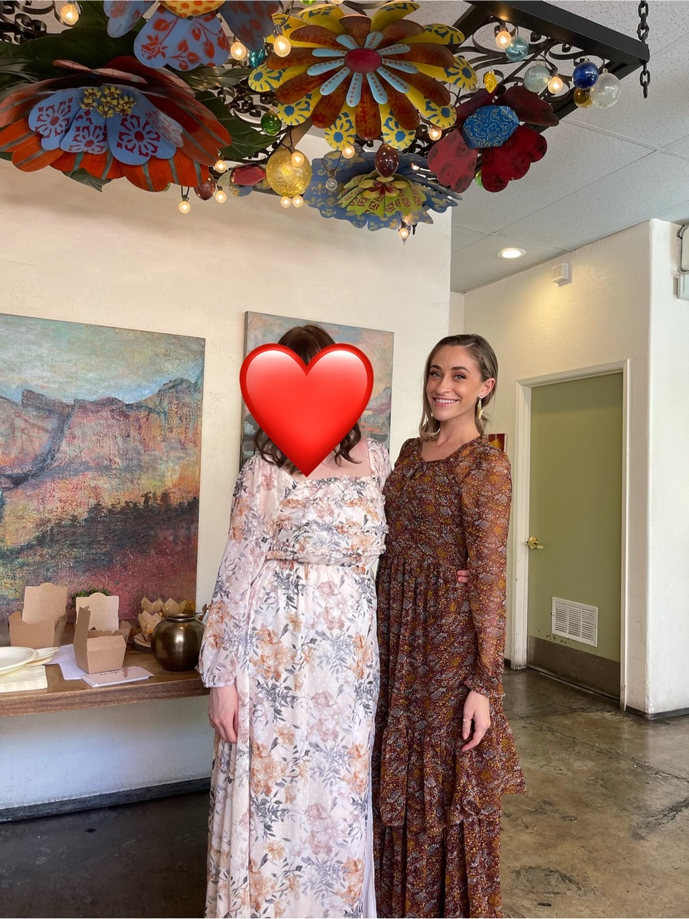 Patrons of Peace Brown Floral Long-Sleeve Ruffle Maxi Dress